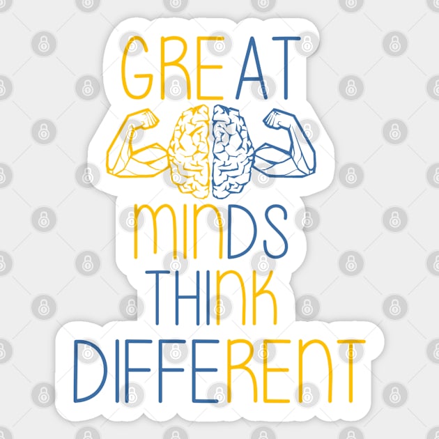 Great minds thinks different Sticker by YaiVargas